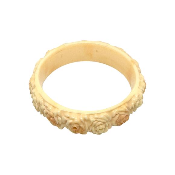 Celluloid Bangle Ivory color Vintage Bangle - Picture 4 of 5